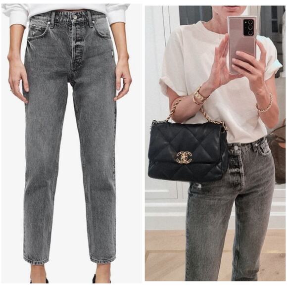 Anine Bing Grey Straight Leg Vintage Style Jeans 31 - Picture 1 of 10